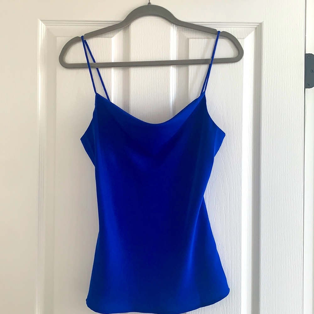 Jade Melody Tam NWT blue drape front cami